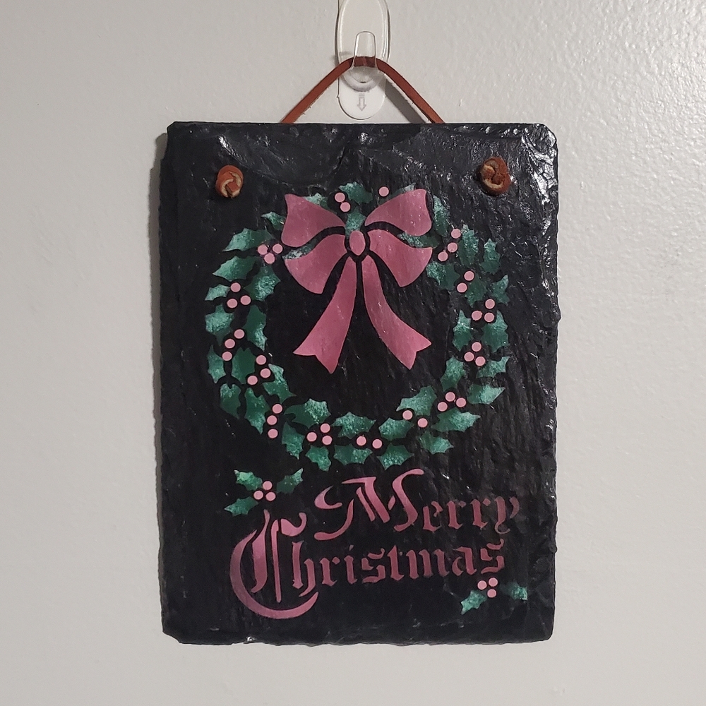 Hand Painted Christmas Slate
